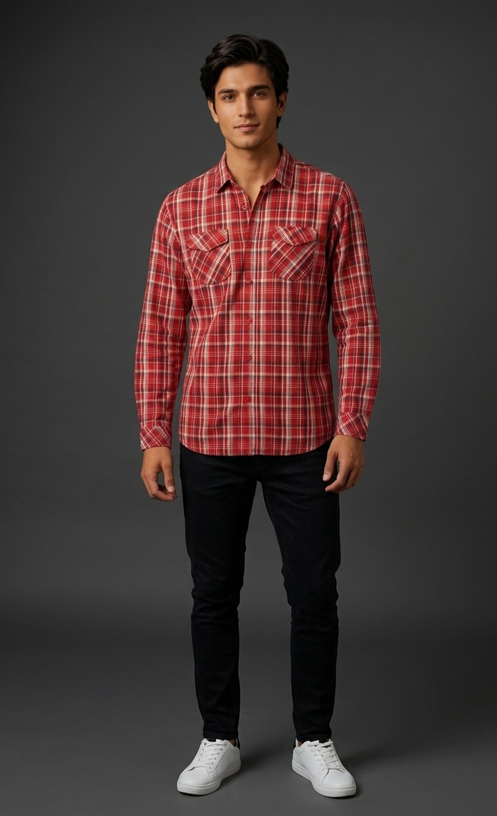 Red Check Casual Shirt
