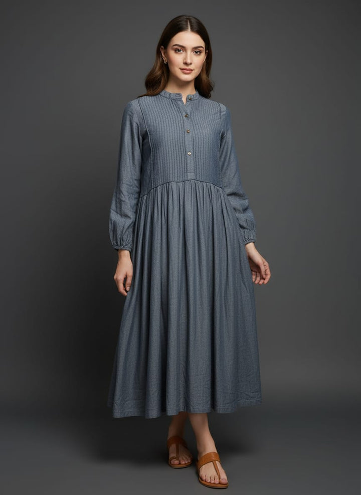 Grey Pleated Maxi