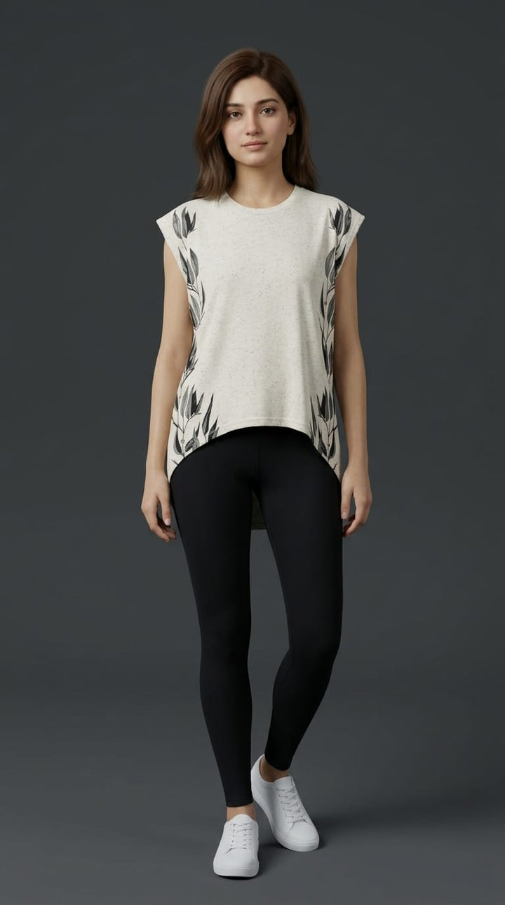 Botanical Print Sleeveless Top