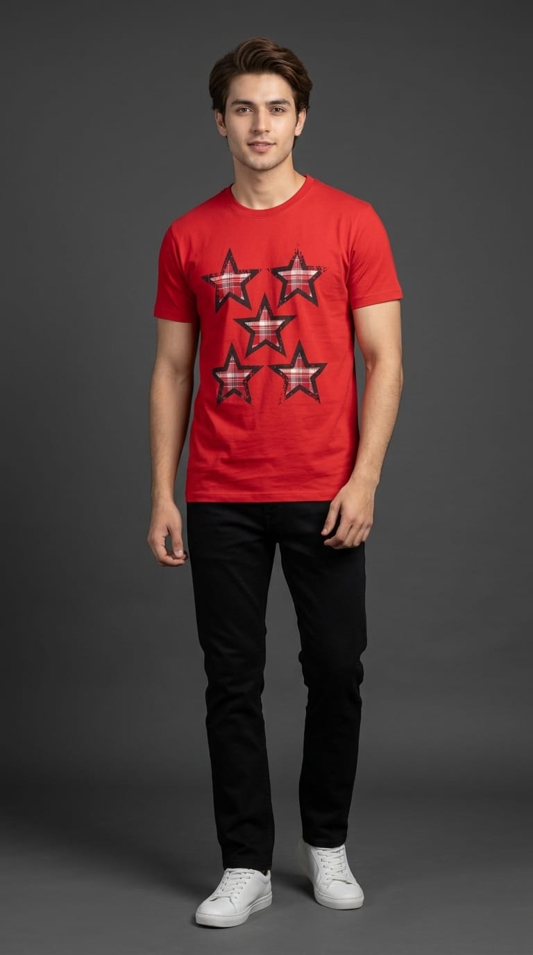 Five Star Tee Red