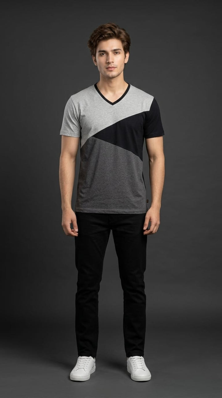 Geometric Color Block Tee