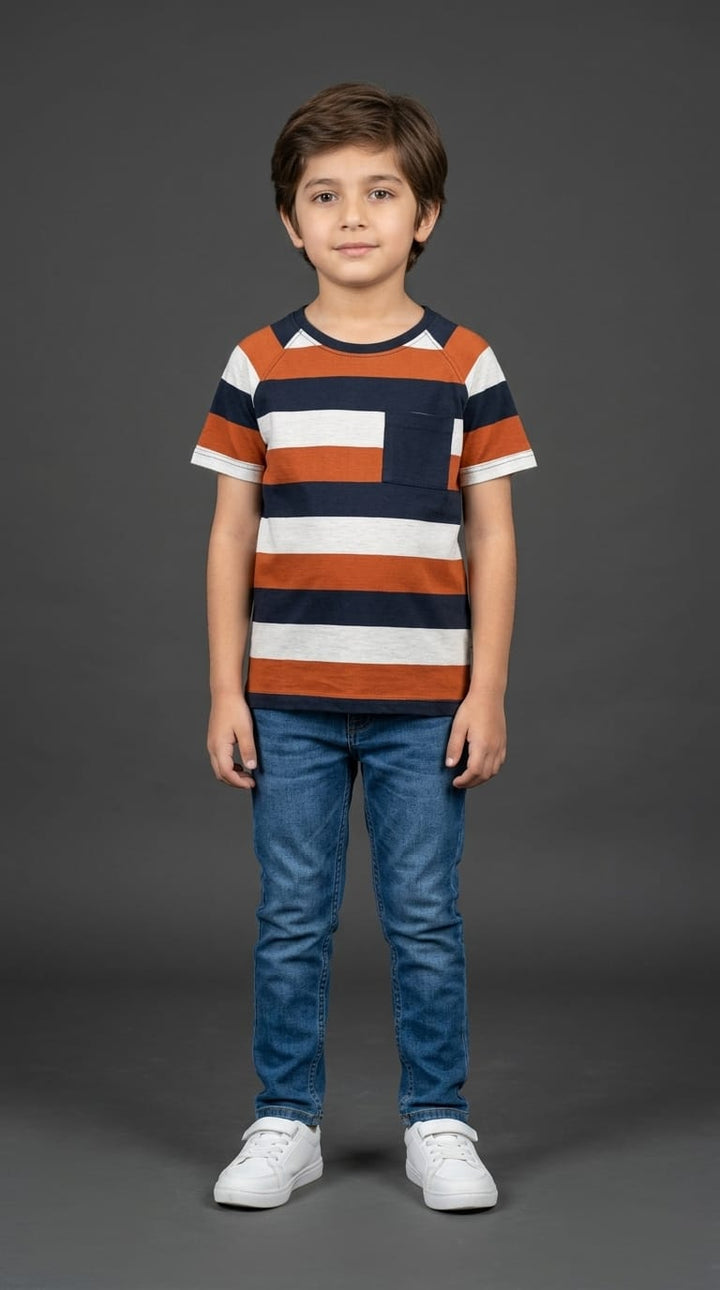 Boys Striped Casual Tee