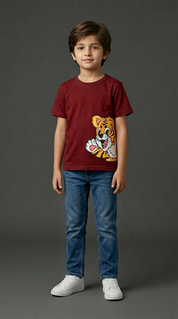 Boys Tiger Print T