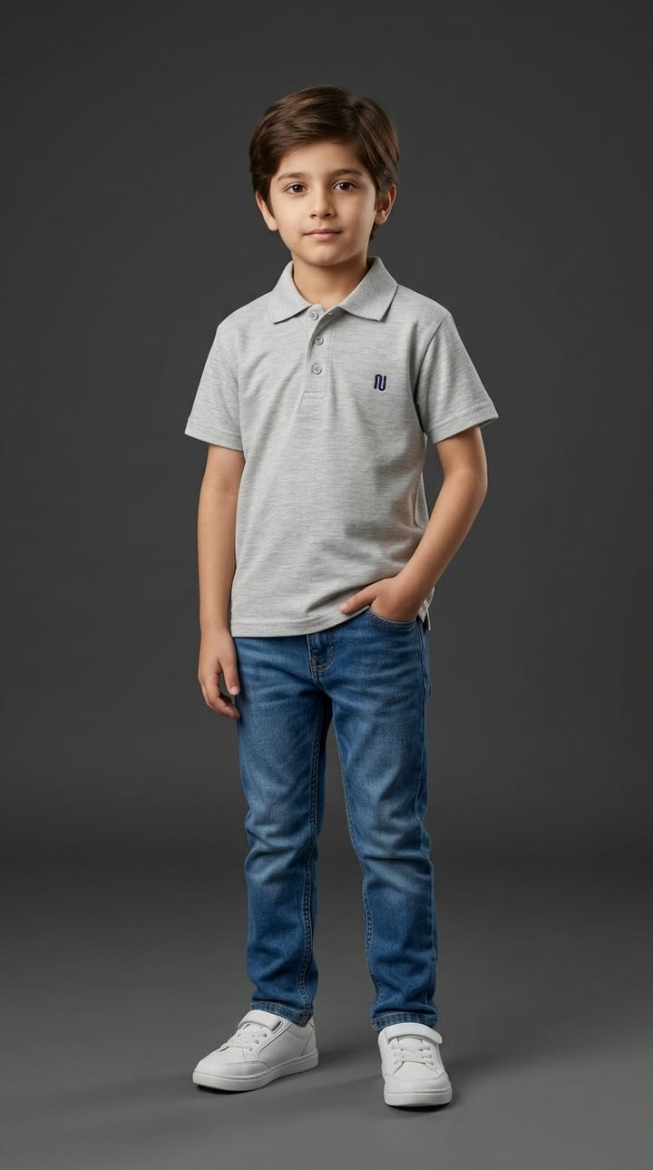 Boys Grey Polo Shirt