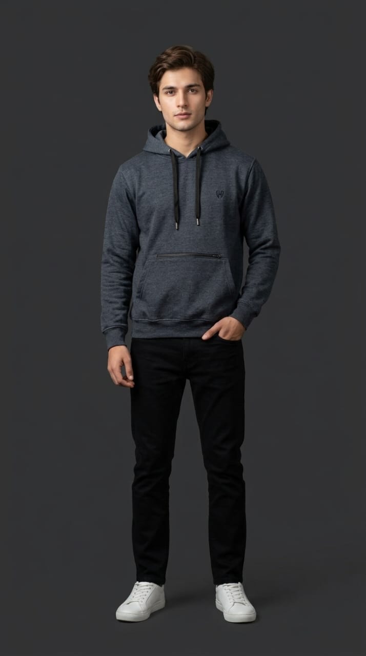 Charcoal Grey Kangaroo Pocket Hoodie
