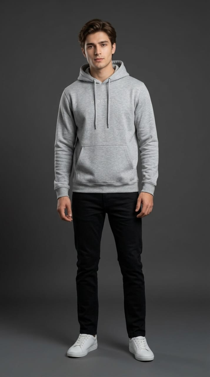 Light Grey Hipster Hoodie