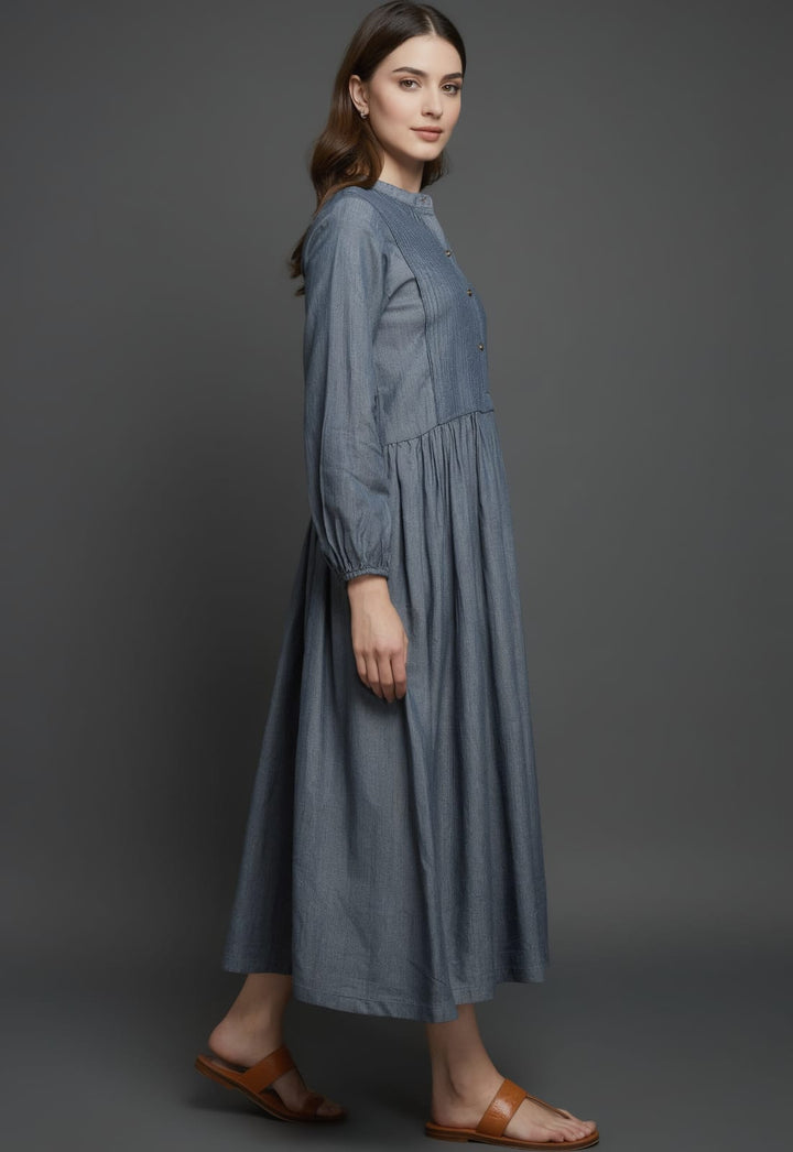 Grey Pleated Maxi