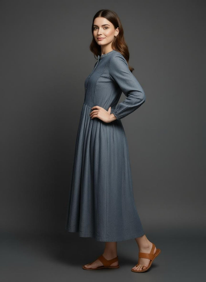 Grey Pleated Maxi