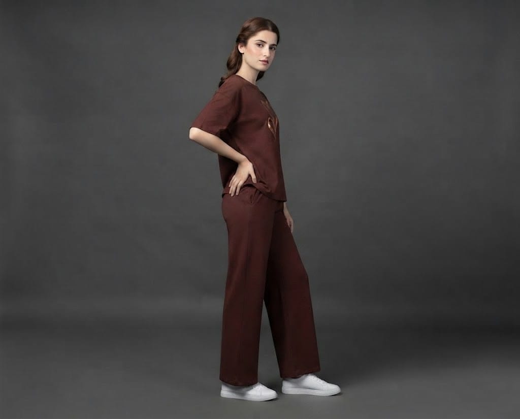 Brown Heart Graphic Co-Ord Set