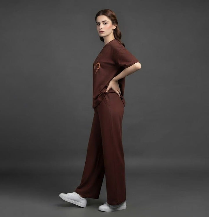 Brown Heart Graphic Co-Ord Set