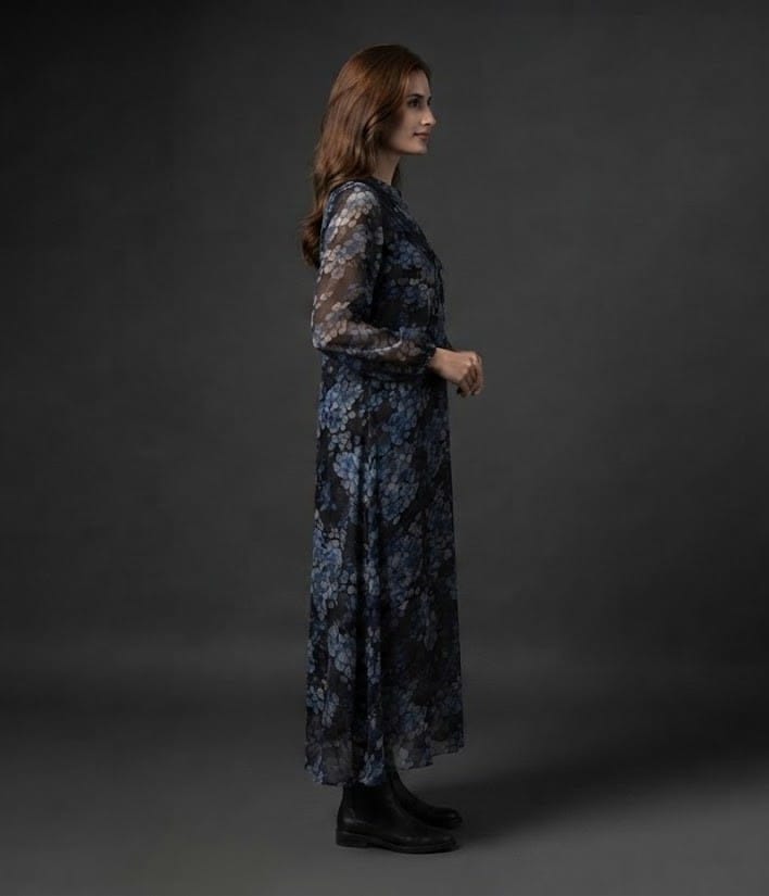 Black Floral Print Maxi