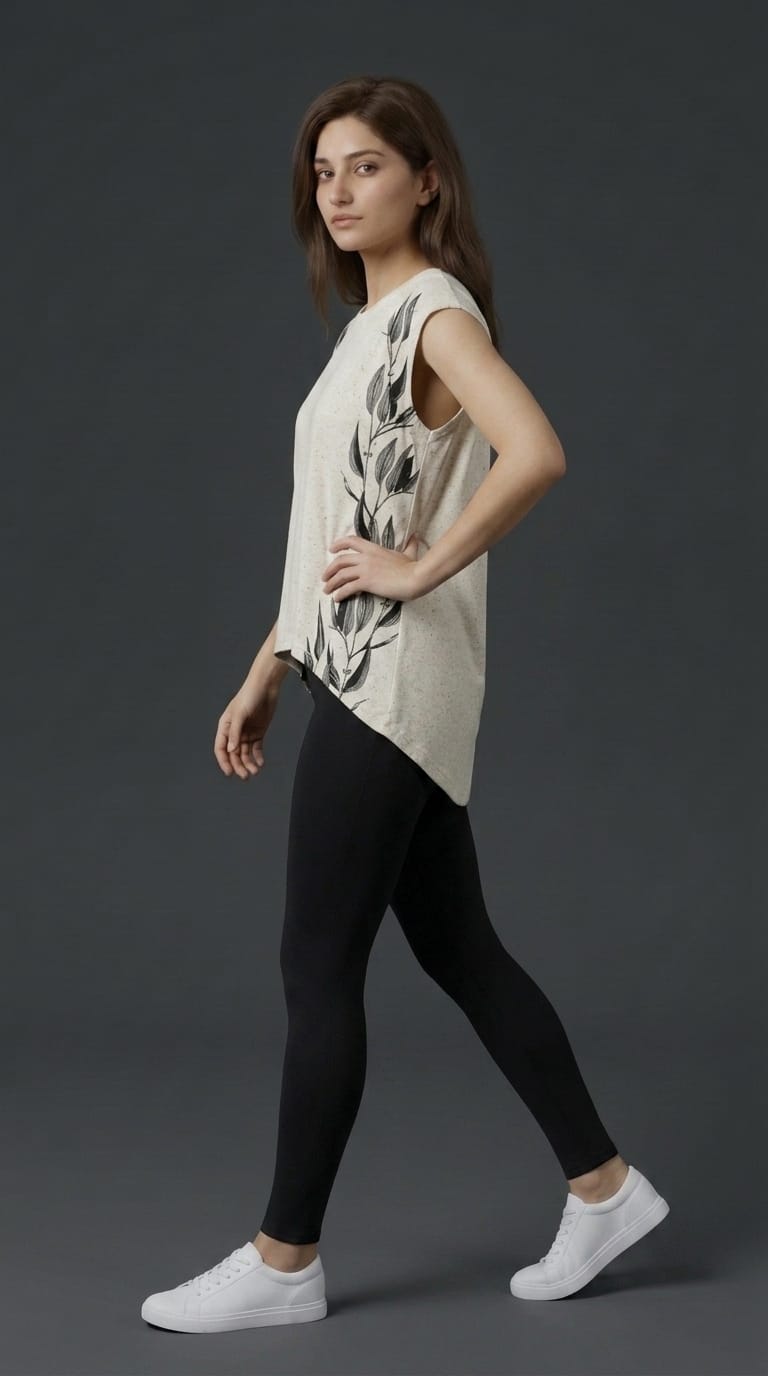 Botanical Print Sleeveless Top