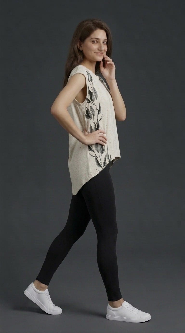 Botanical Print Sleeveless Top