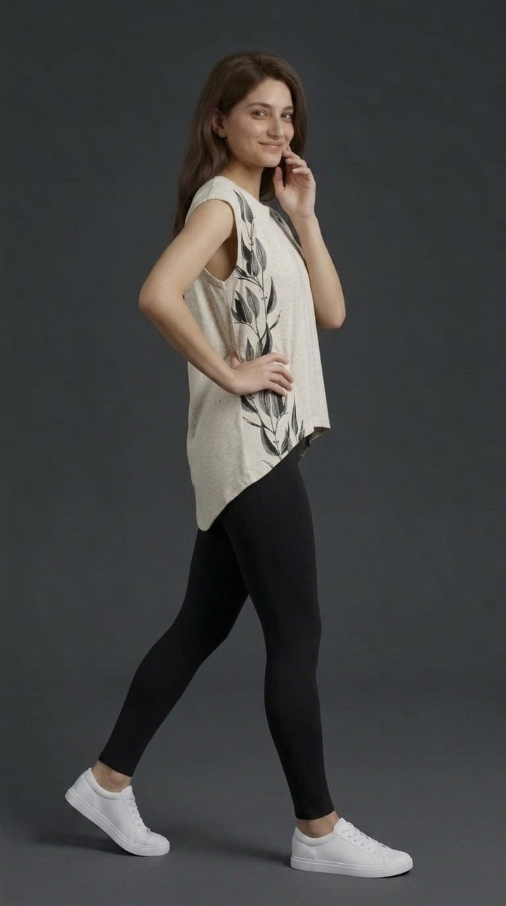 Botanical Print Sleeveless Top