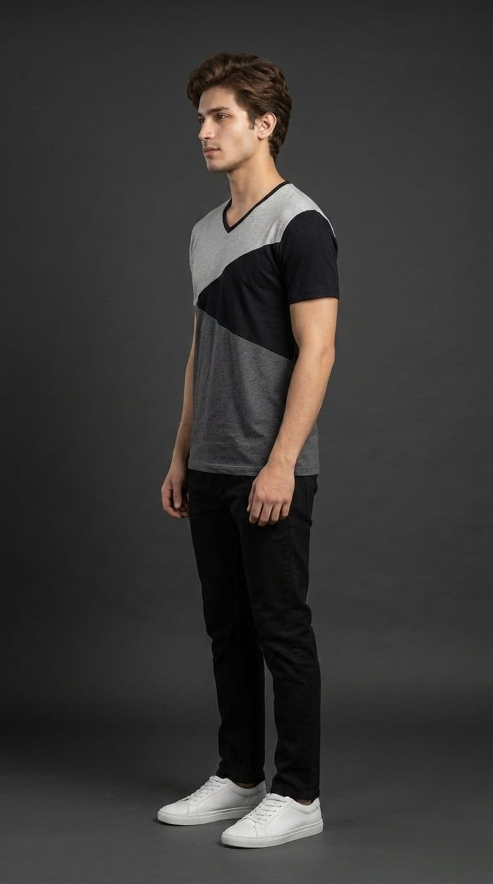 Geometric Color Block Tee