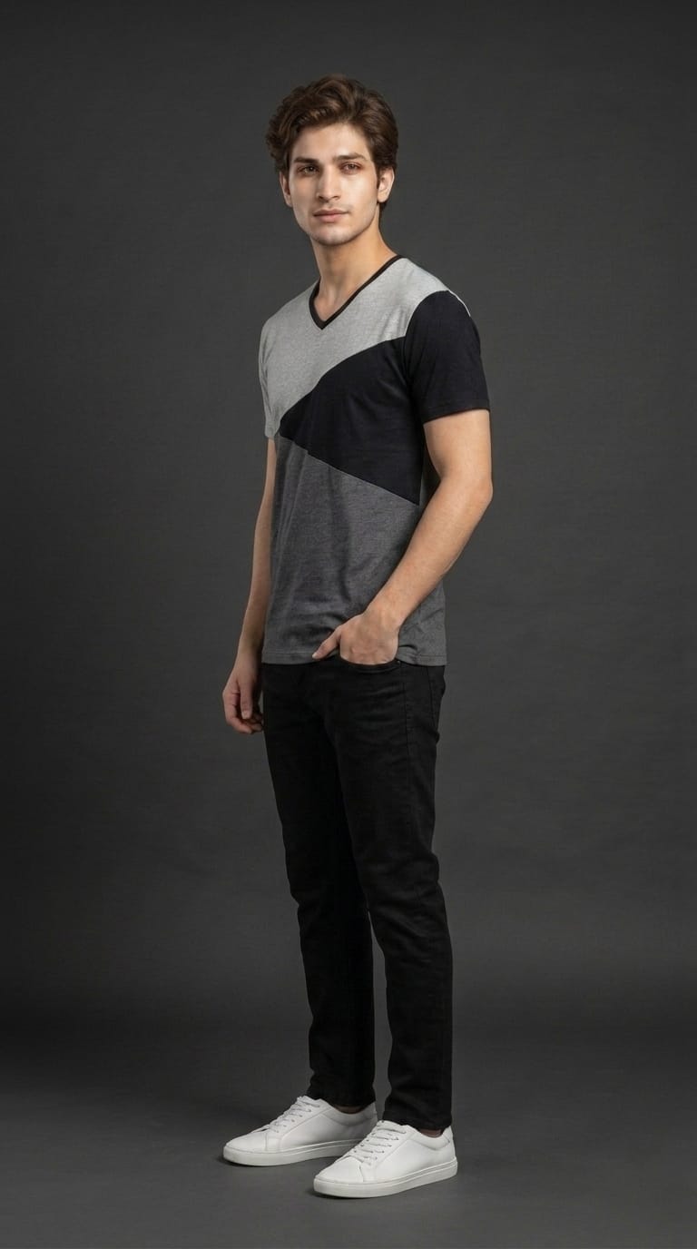 Geometric Color Block Tee
