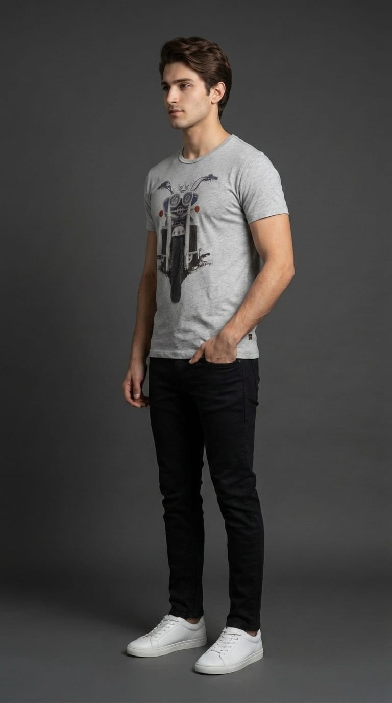 Grey Bullet Graphic Tee