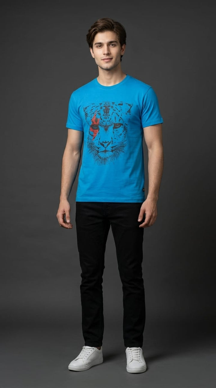 Blue Cheetah Print Tee