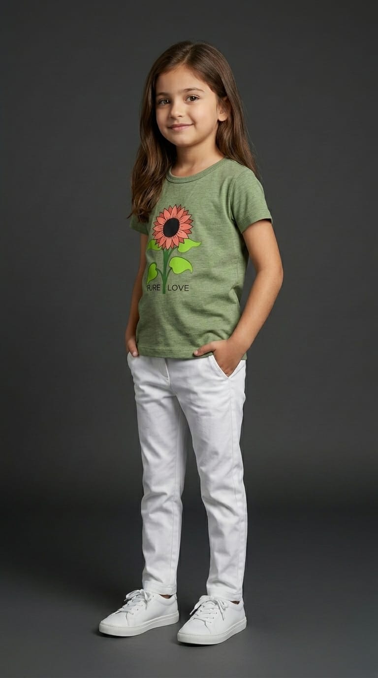 Girls Pure Love Flower Print Tee