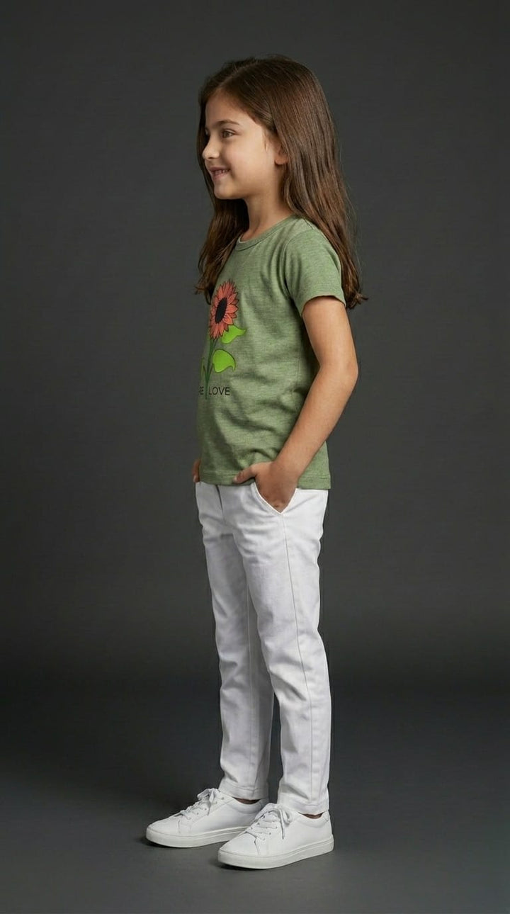 Girls Pure Love Flower Print Tee