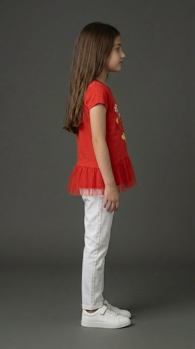 Girls Sweet Love Floral Peplum Top