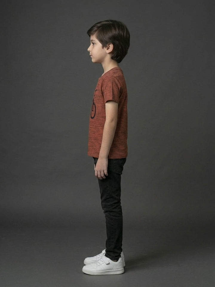 Boys Rust Brown Bicycle Graphic Tee