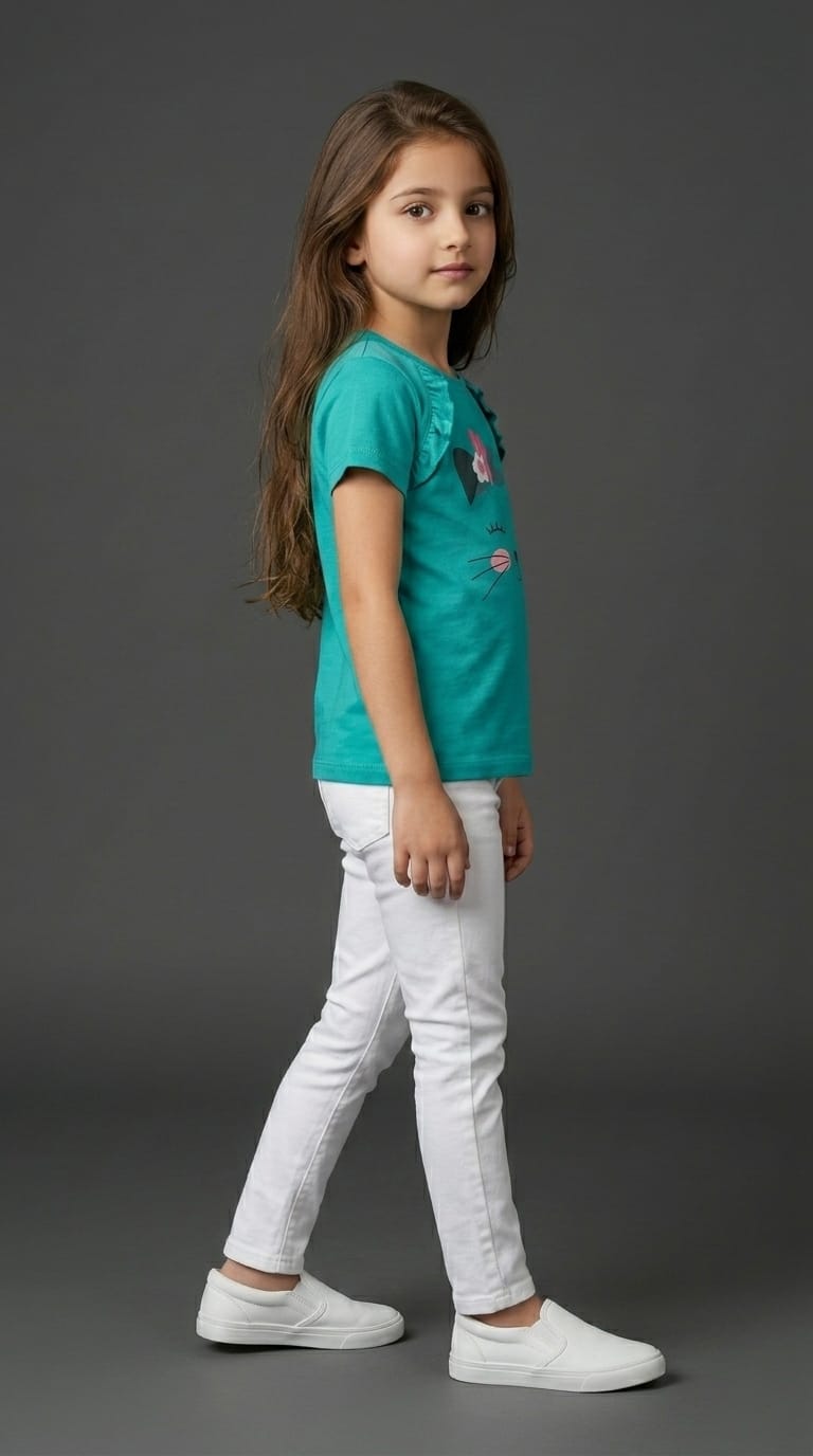 Girls Cat Graphic Tee