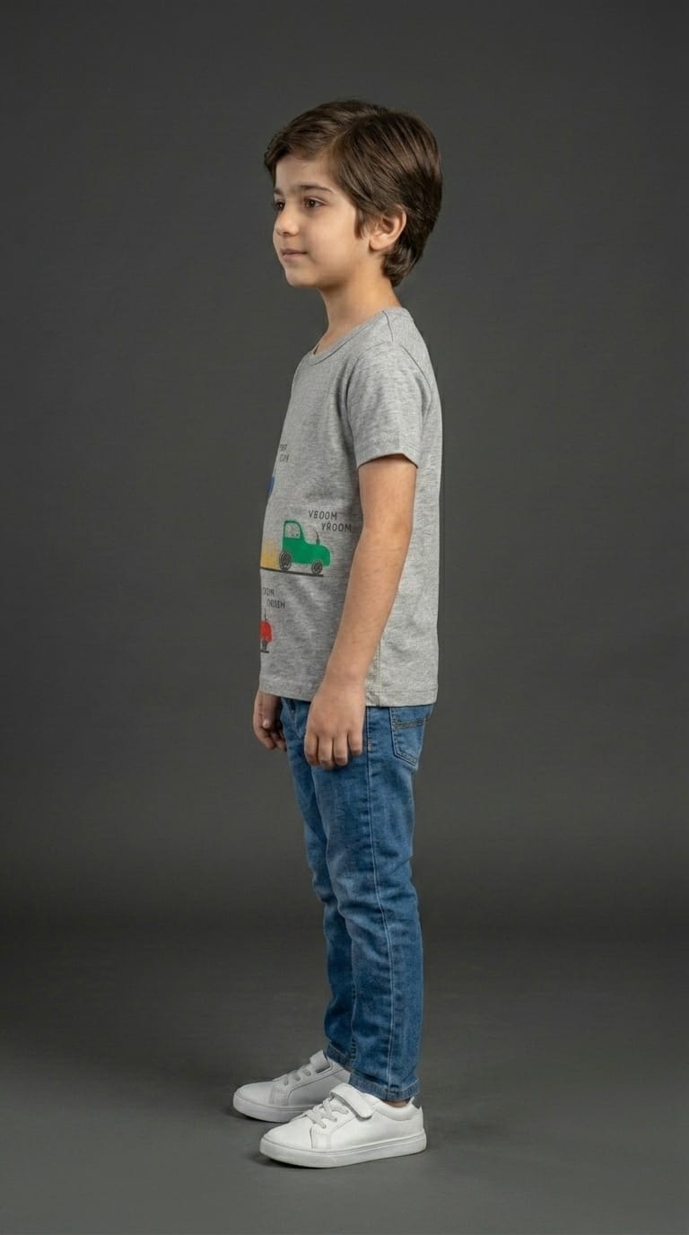 Boys Grey Tractor Tee