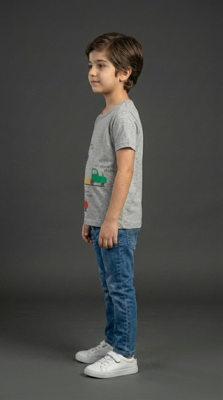Boys Grey Tractor Tee