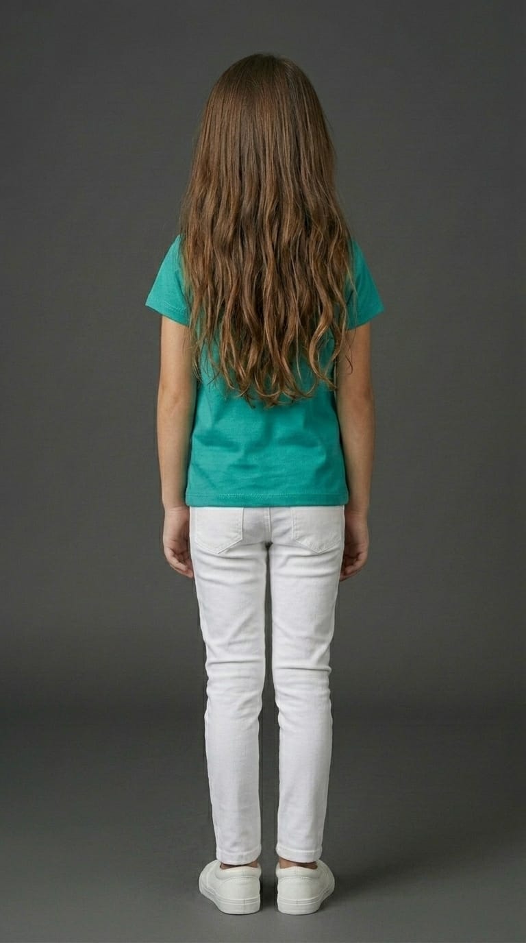 Girls Floral Teal Tee