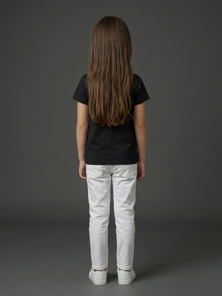 Girls Black Heart Graphic Tee