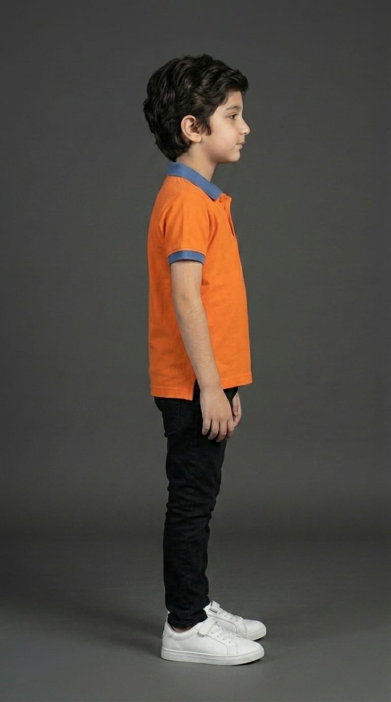 Boys Orange Polo Shirt.