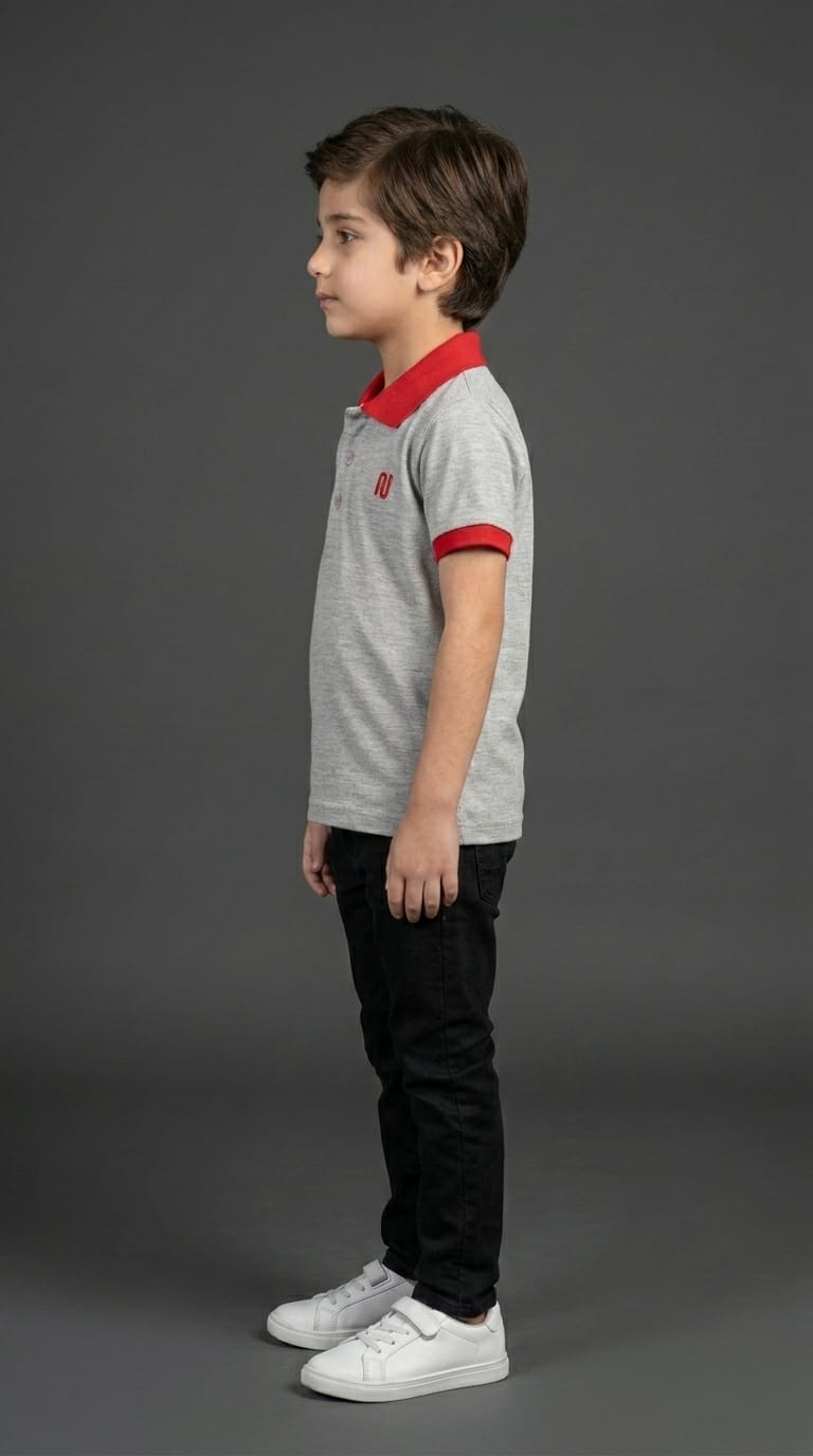 Boys Grey Polo Shirt Multi