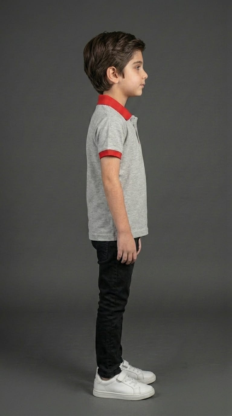 Boys Grey Polo Shirt Multi