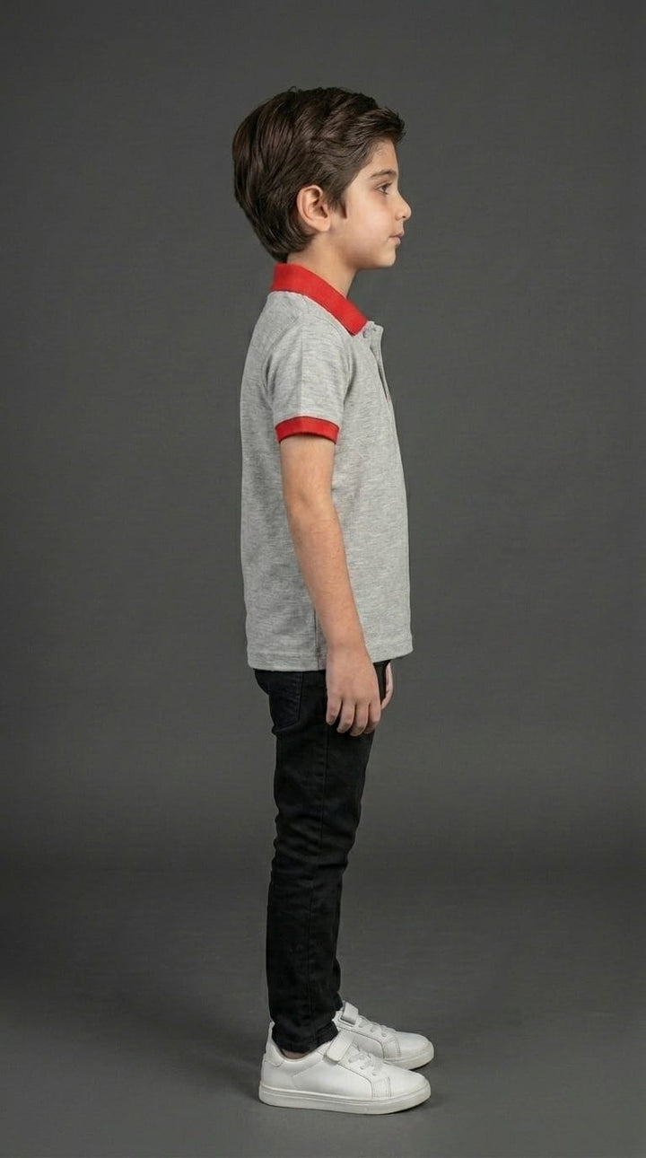 Boys Grey Polo Shirt Multi