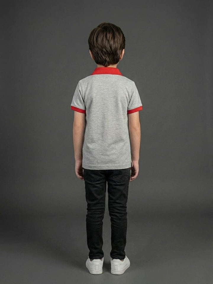 Boys Grey Polo Shirt Multi