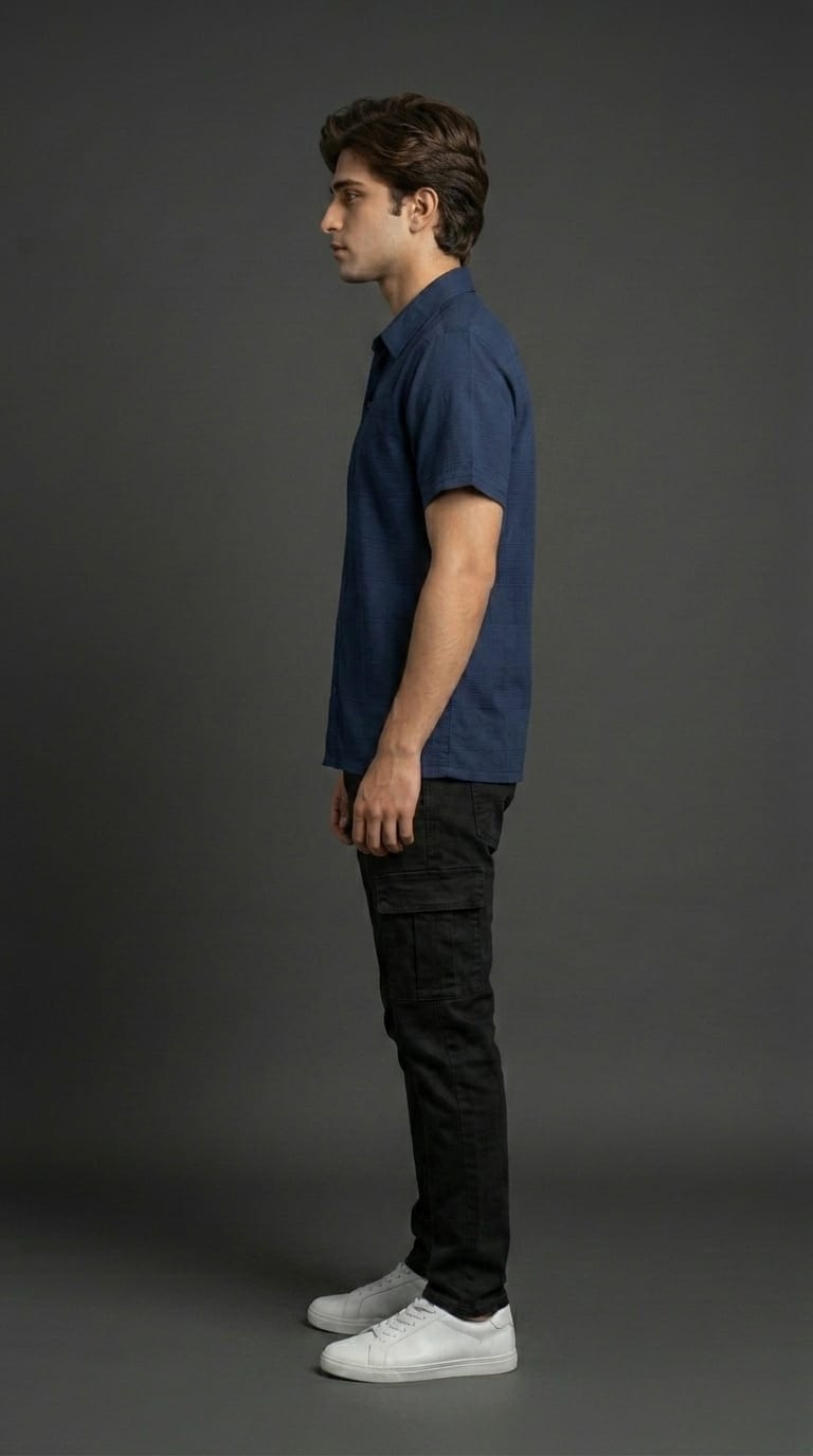 Navy Textured Shirt