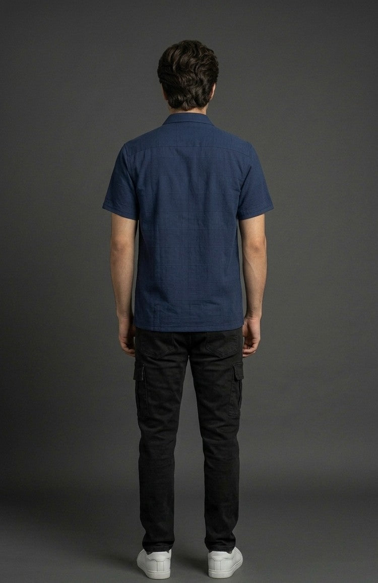 Navy Textured Shirt