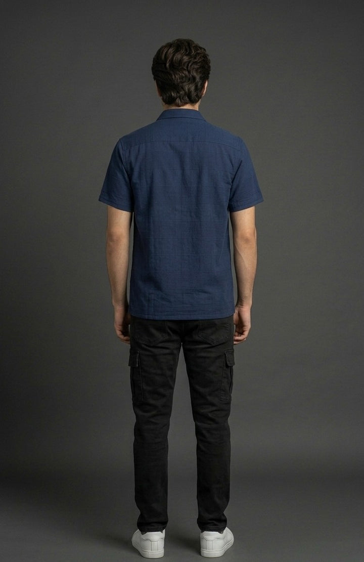 Navy Textured Shirt