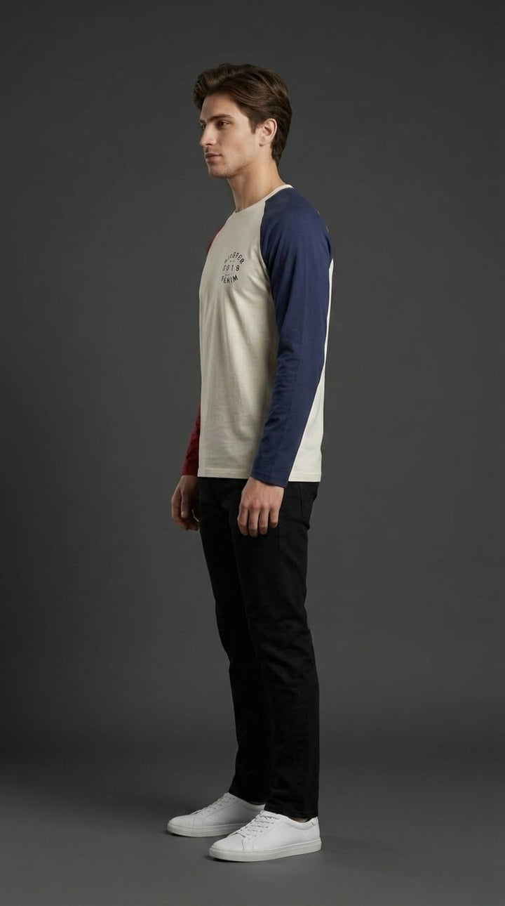 Colorblock Raglan Tee Red/Blue
