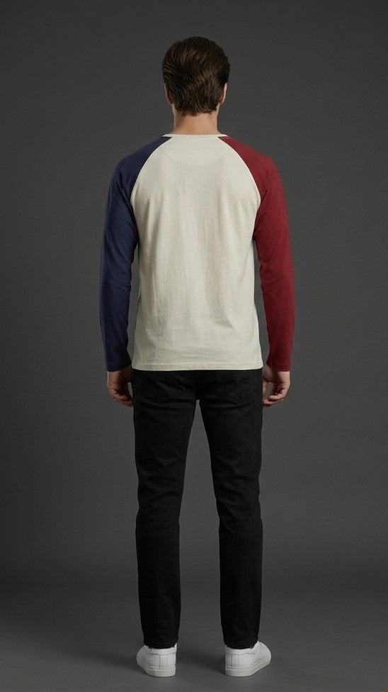 Colorblock Raglan Tee Red/Blue