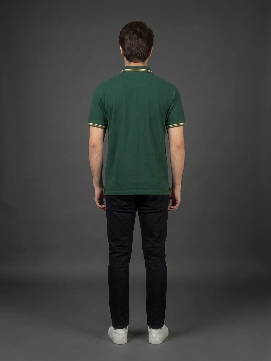 Green Embroidered Polo