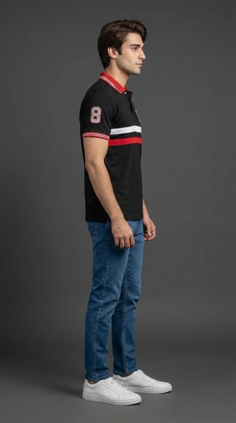 Black Varsity Polo