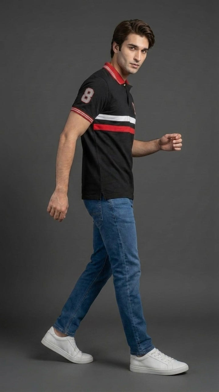 Black Varsity Polo
