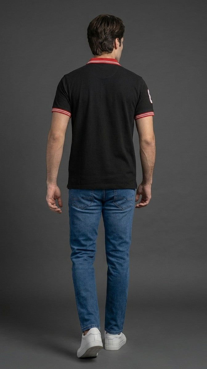 Black Varsity Polo