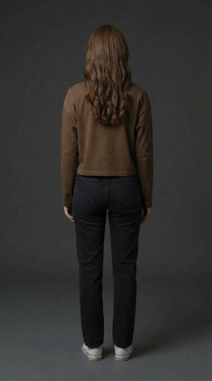 Choco Brown Cropped Top