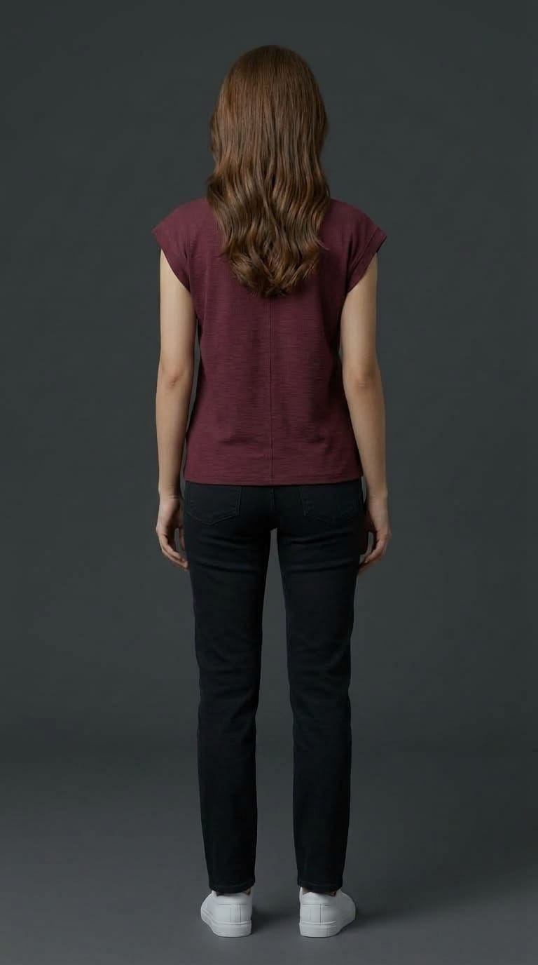 Women’s Maroon Textured Tank Top