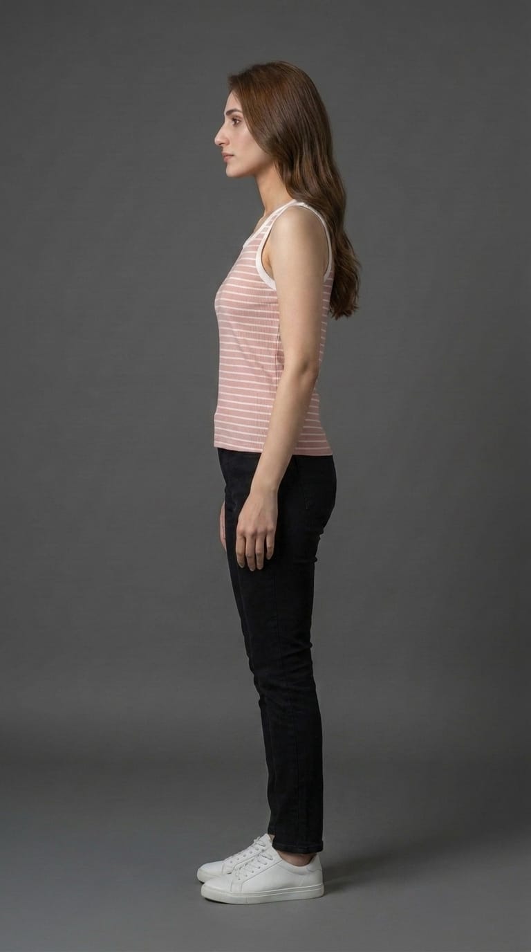 Women’s Pink Striped Ribbed Top