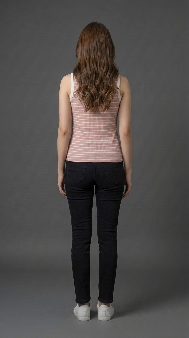 Women’s Pink Striped Ribbed Top