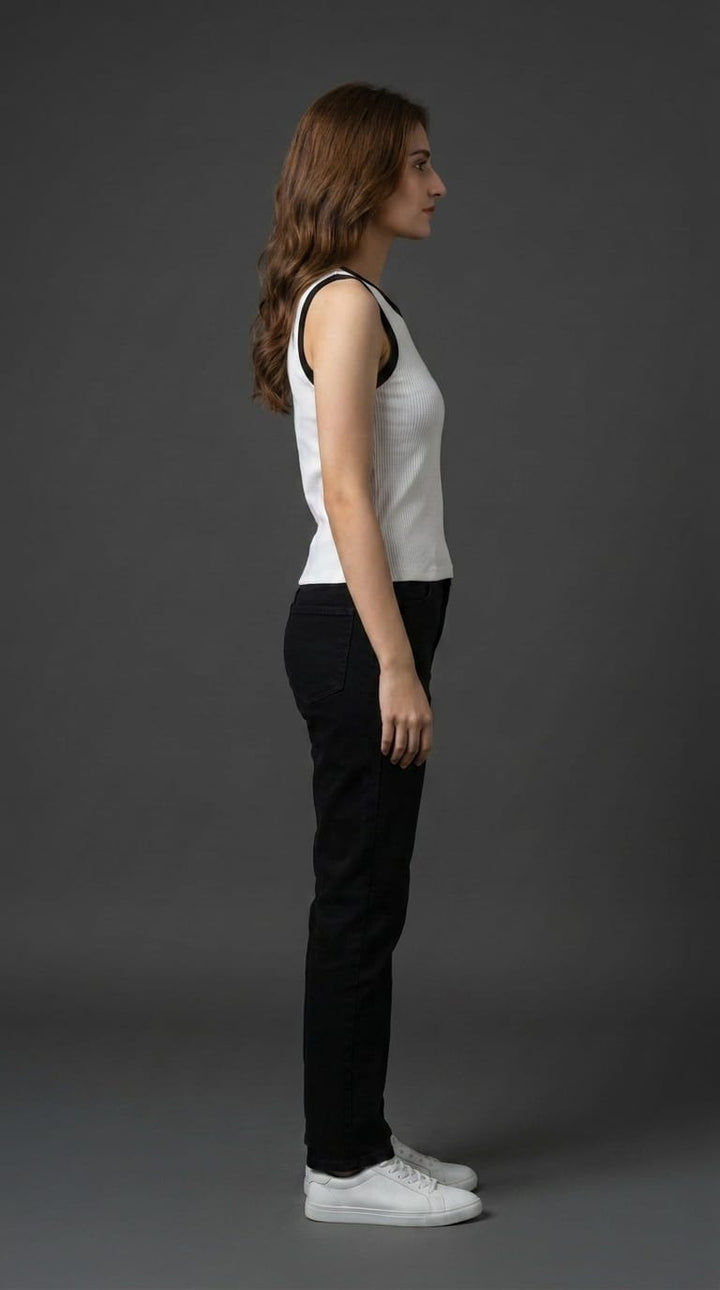 Women’s White Ribbed Tank Top